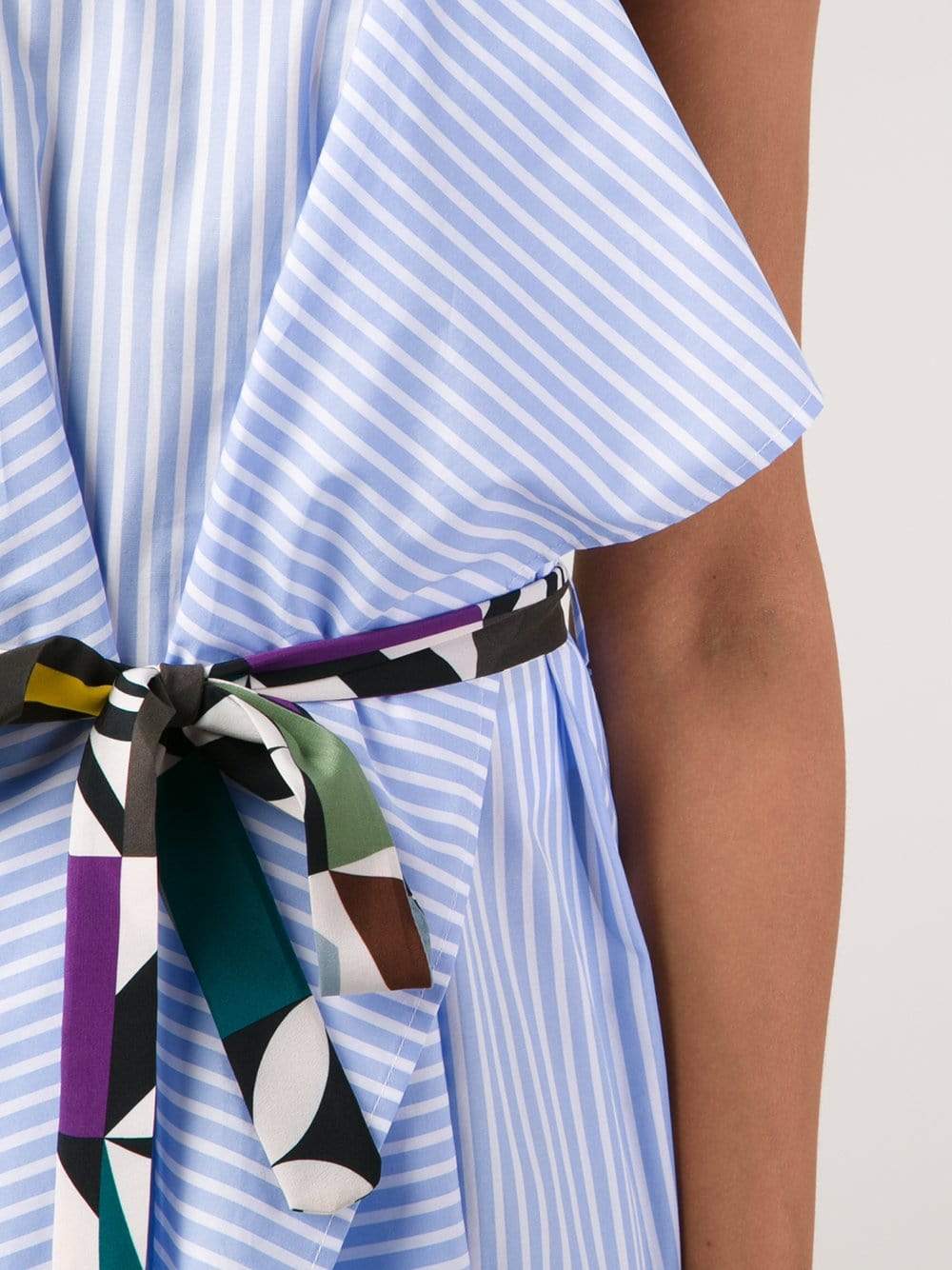 MSGM-Striped Ruffle Dress-