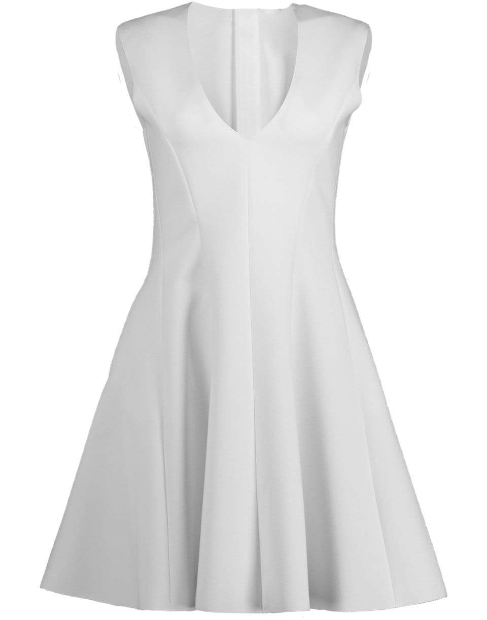 MSGM-White Fit & Flare Dress-