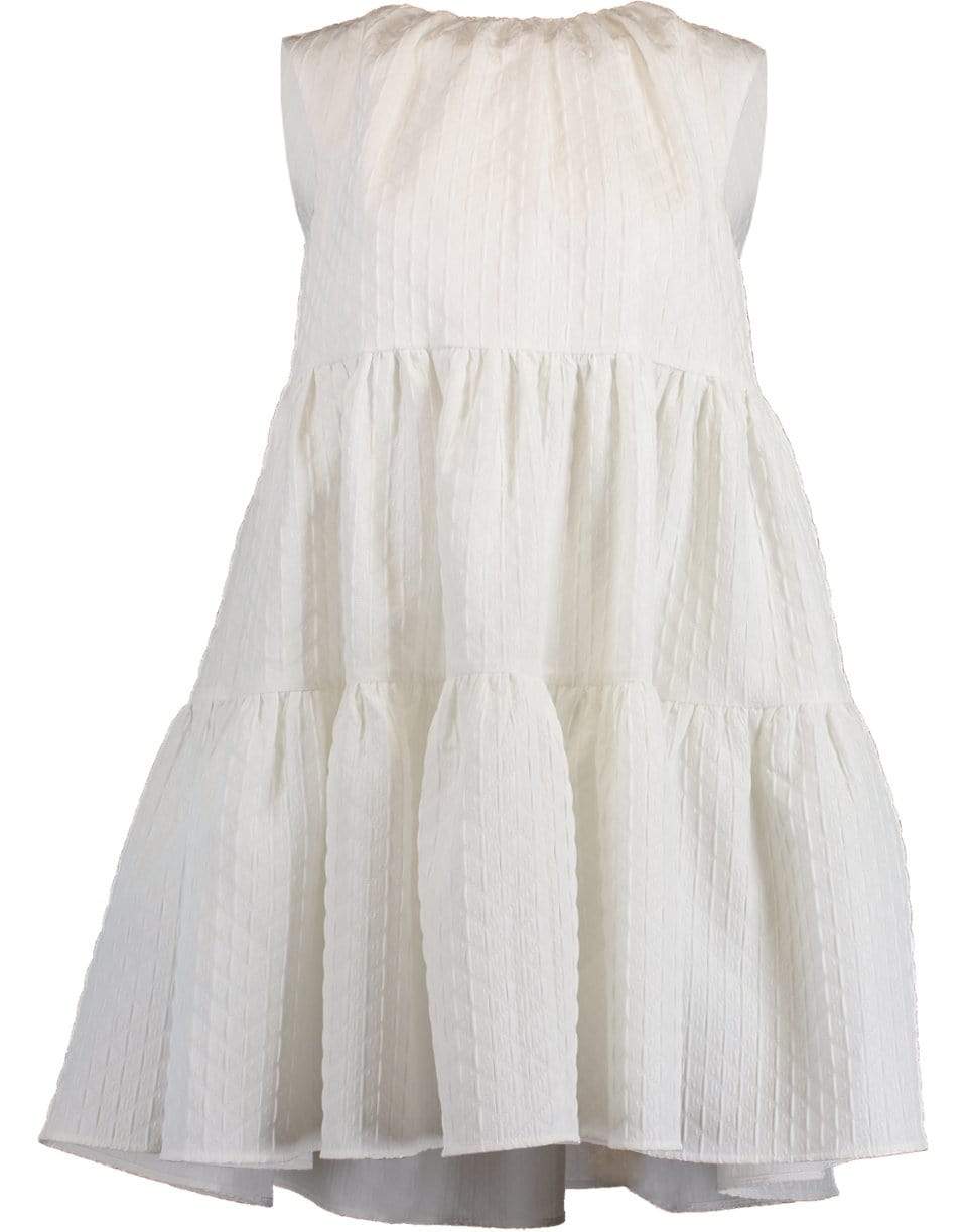 MSGM-White Sleeveless Trapeze Dress-