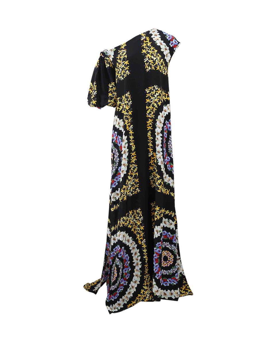 MSGM-Printed Off Shoulder Maxi-BLACK
