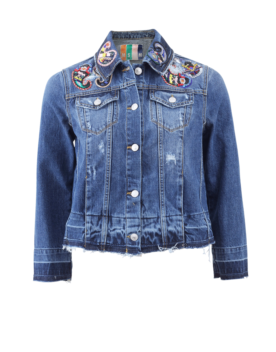 MSGM-Embellished Jean Jacket-