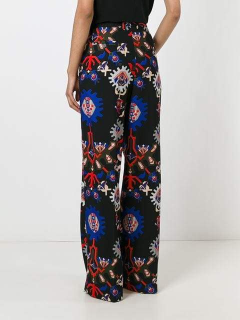 MSGM-Printed Wide Leg Trouser-
