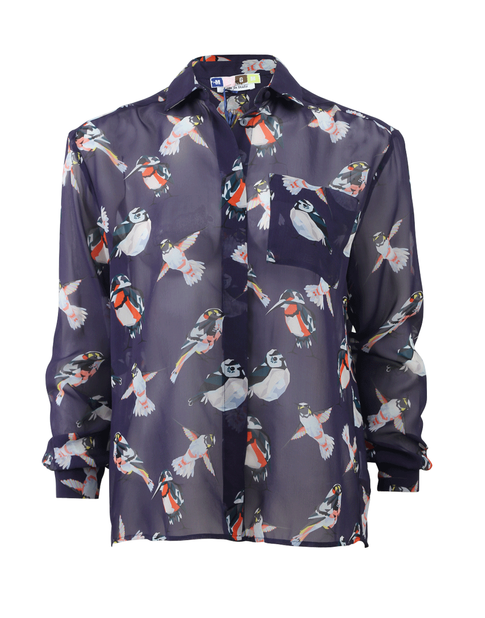 MSGM-Bird Print Blouse-