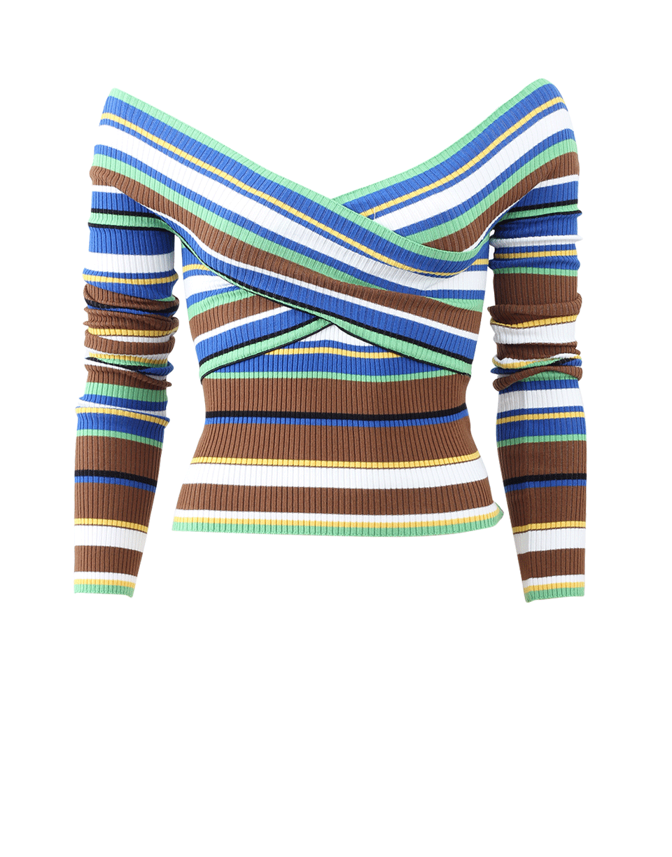 MSGM-Stripe Knit Top-