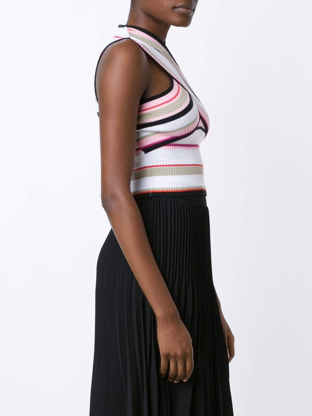 MSGM-Stripe Crop Top-