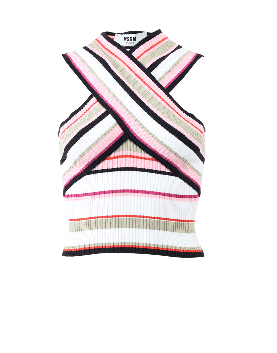 MSGM-Stripe Crop Top-
