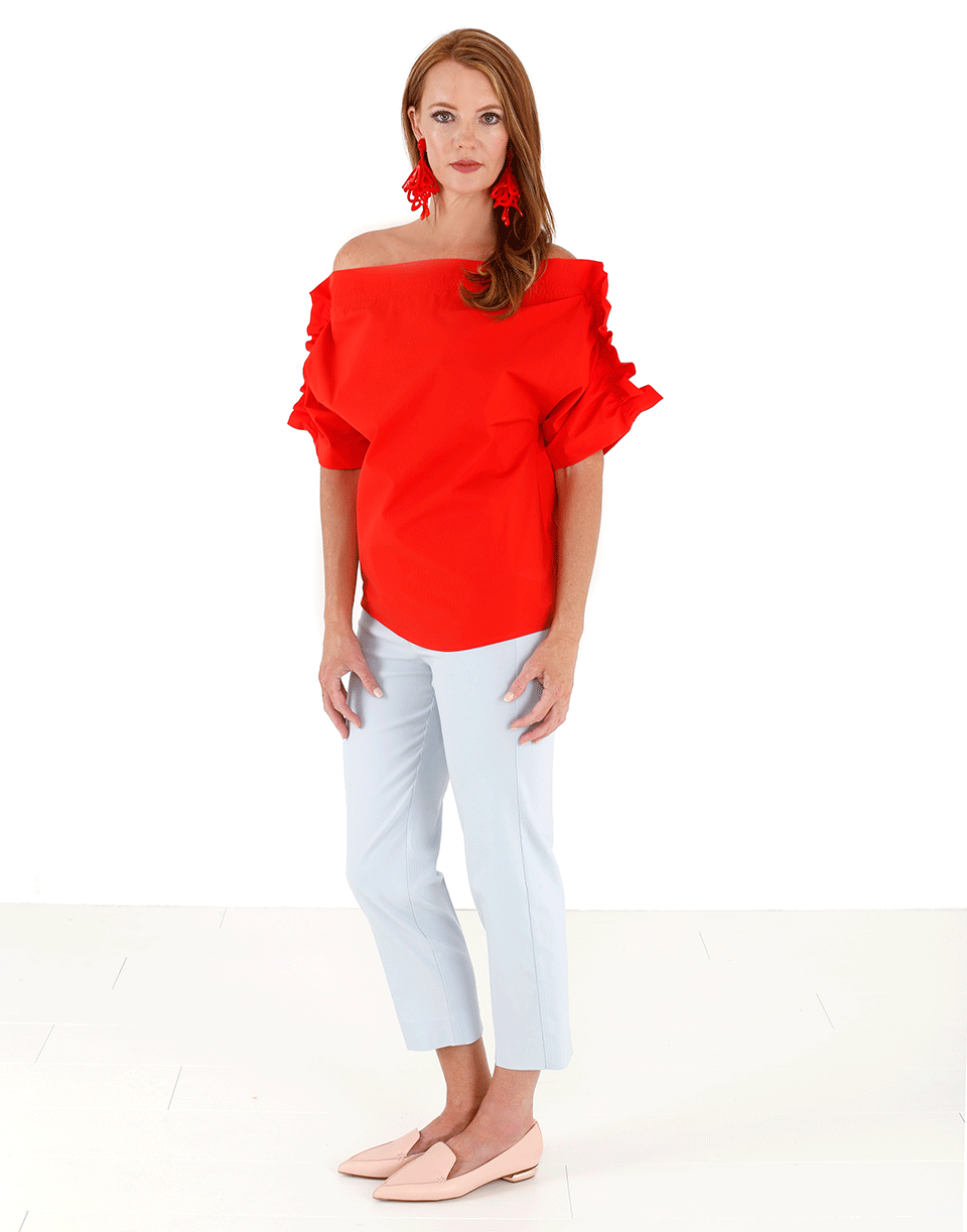 MSGM-Off Shoulder Ruffle Sleeve Blouse-
