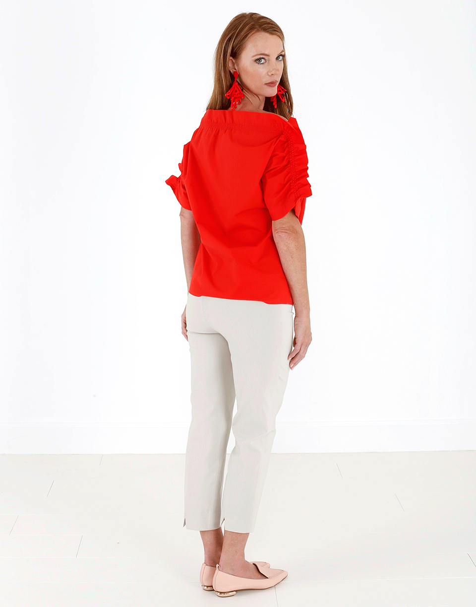 MSGM-Off Shoulder Ruffle Sleeve Blouse-
