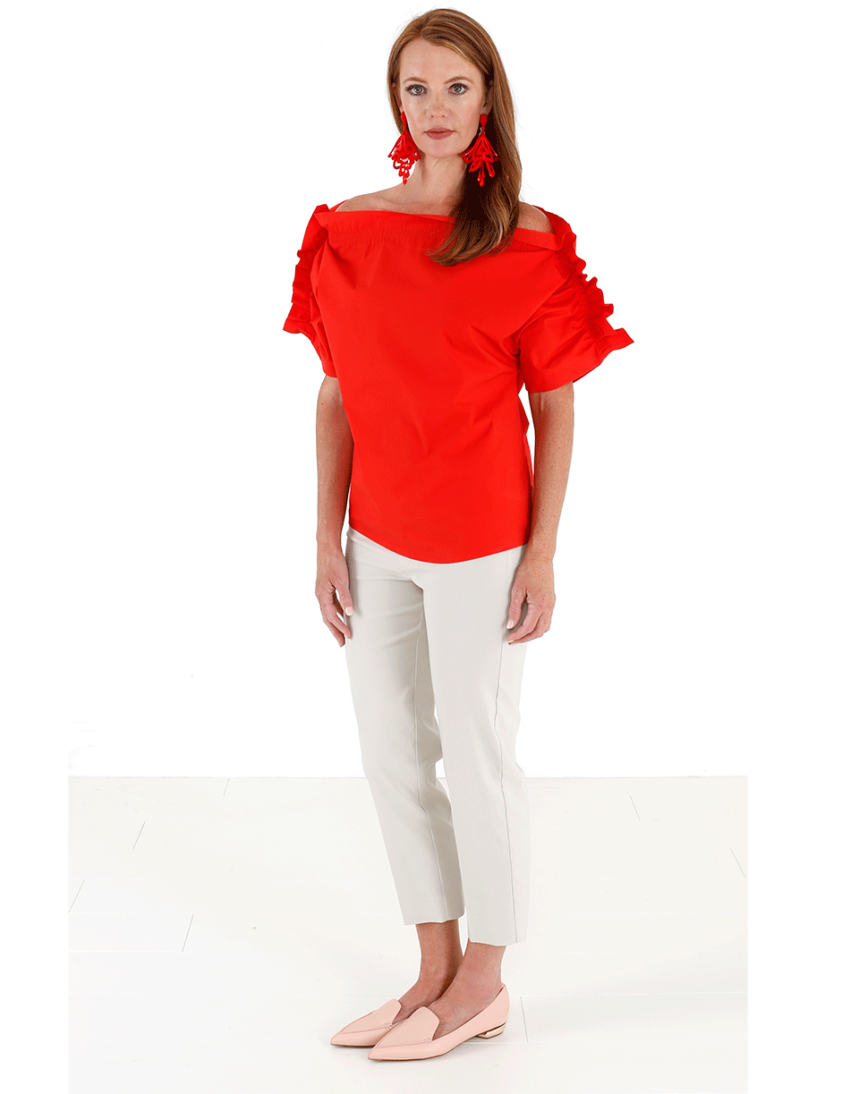 MSGM-Off Shoulder Ruffle Sleeve Blouse-