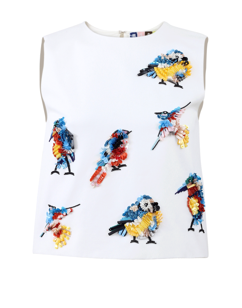 MSGM-Cropped Embellished Top-