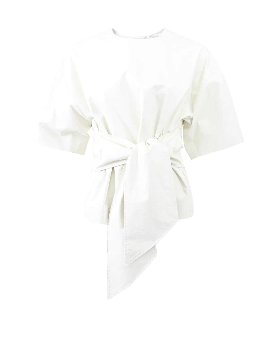 MSGM-Faux Leather Tie Blouse-