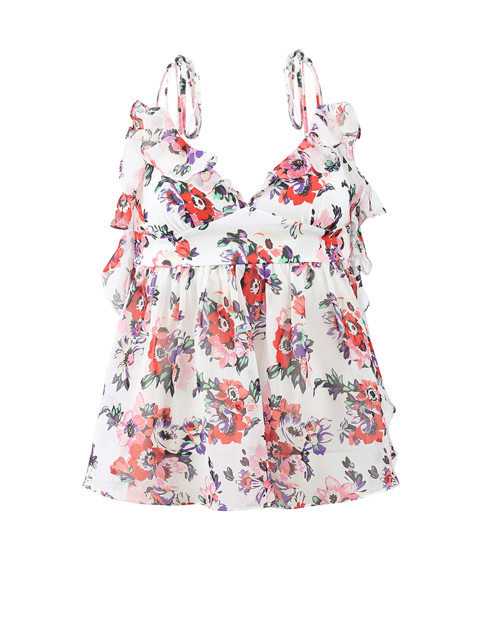 MSGM-Floral Babydoll Top-