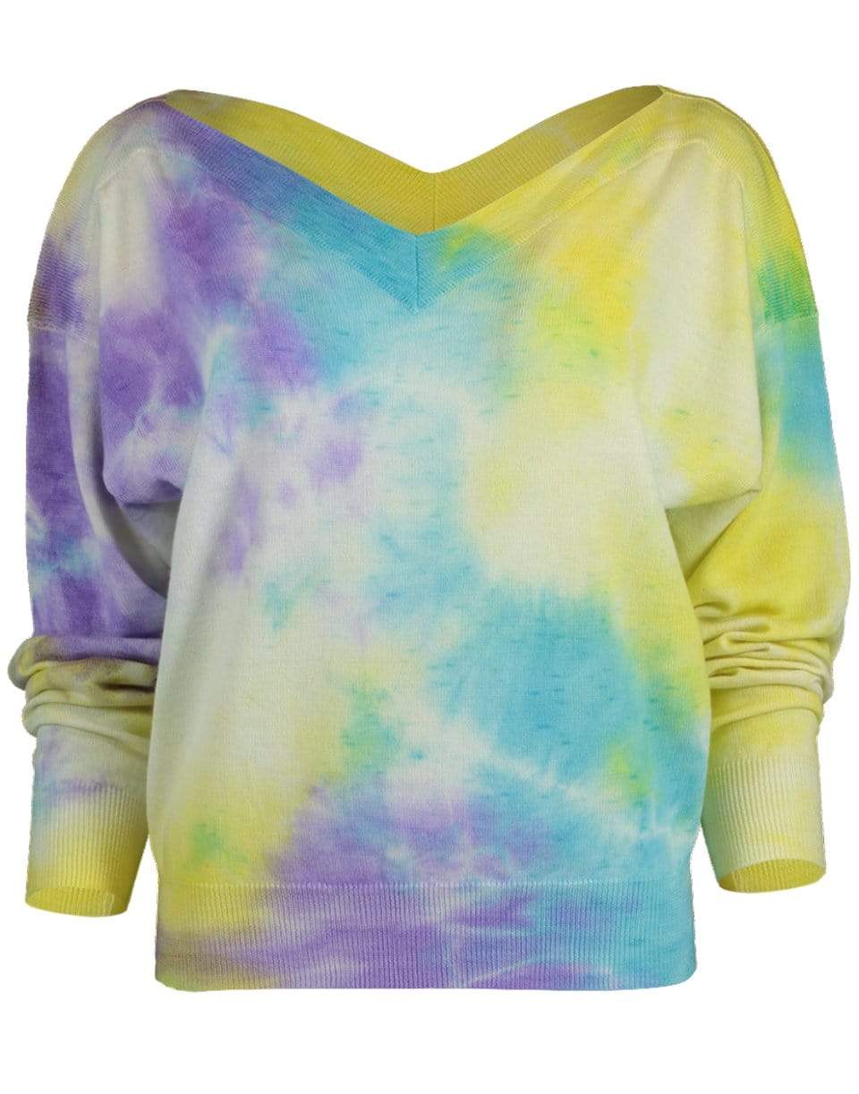 MSGM-V-Neck Tie Dye Sweater-