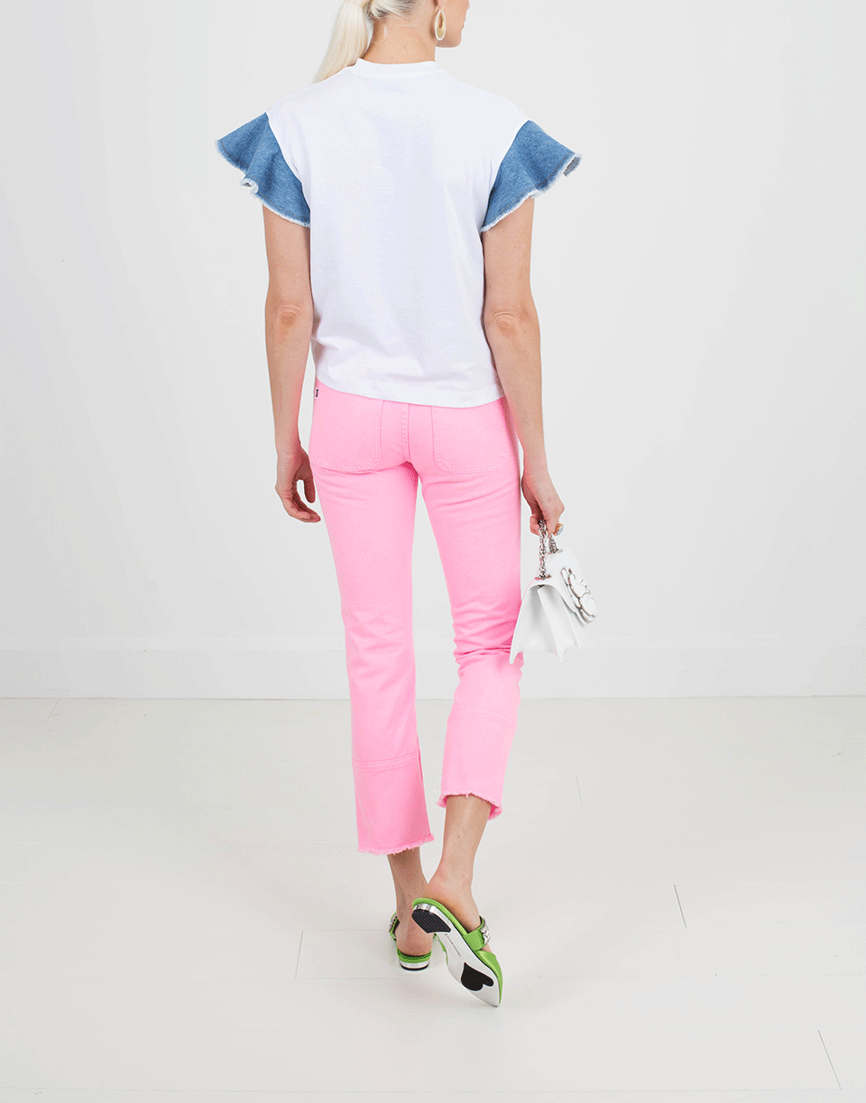 MSGM-Denim Sleeve T-Shirt-