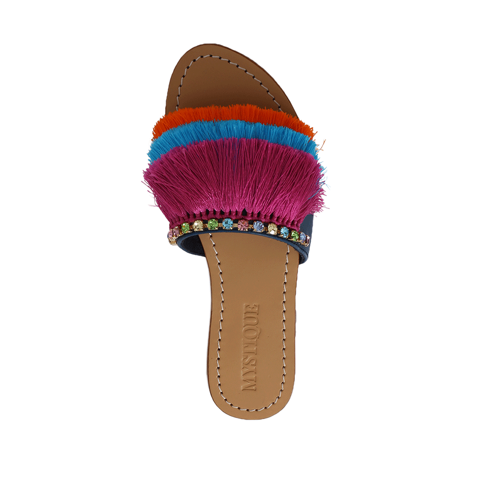 MYSTIQUE-Fringe Slide Sandal-