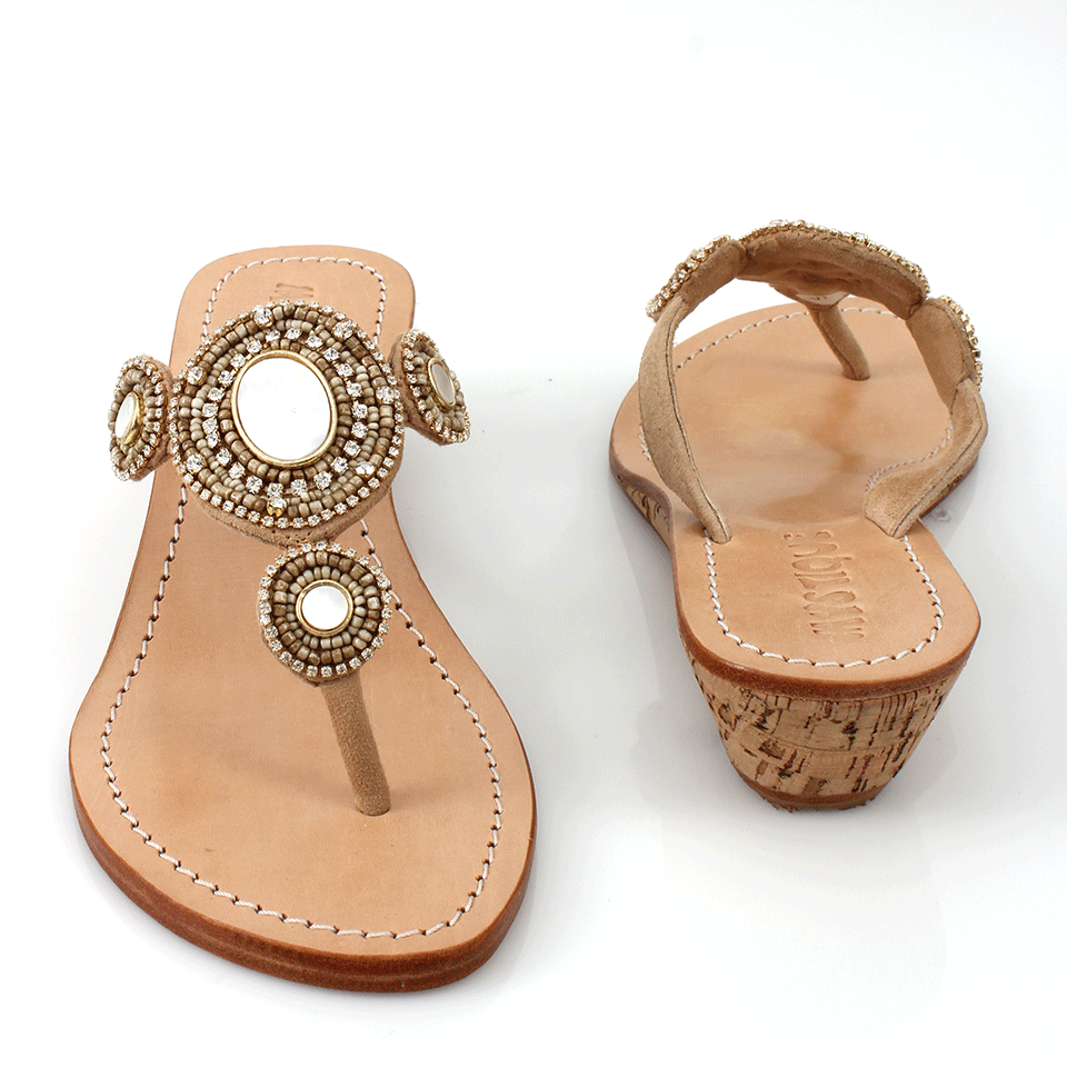 MYSTIQUE-Mop Cork Heel Sandal-