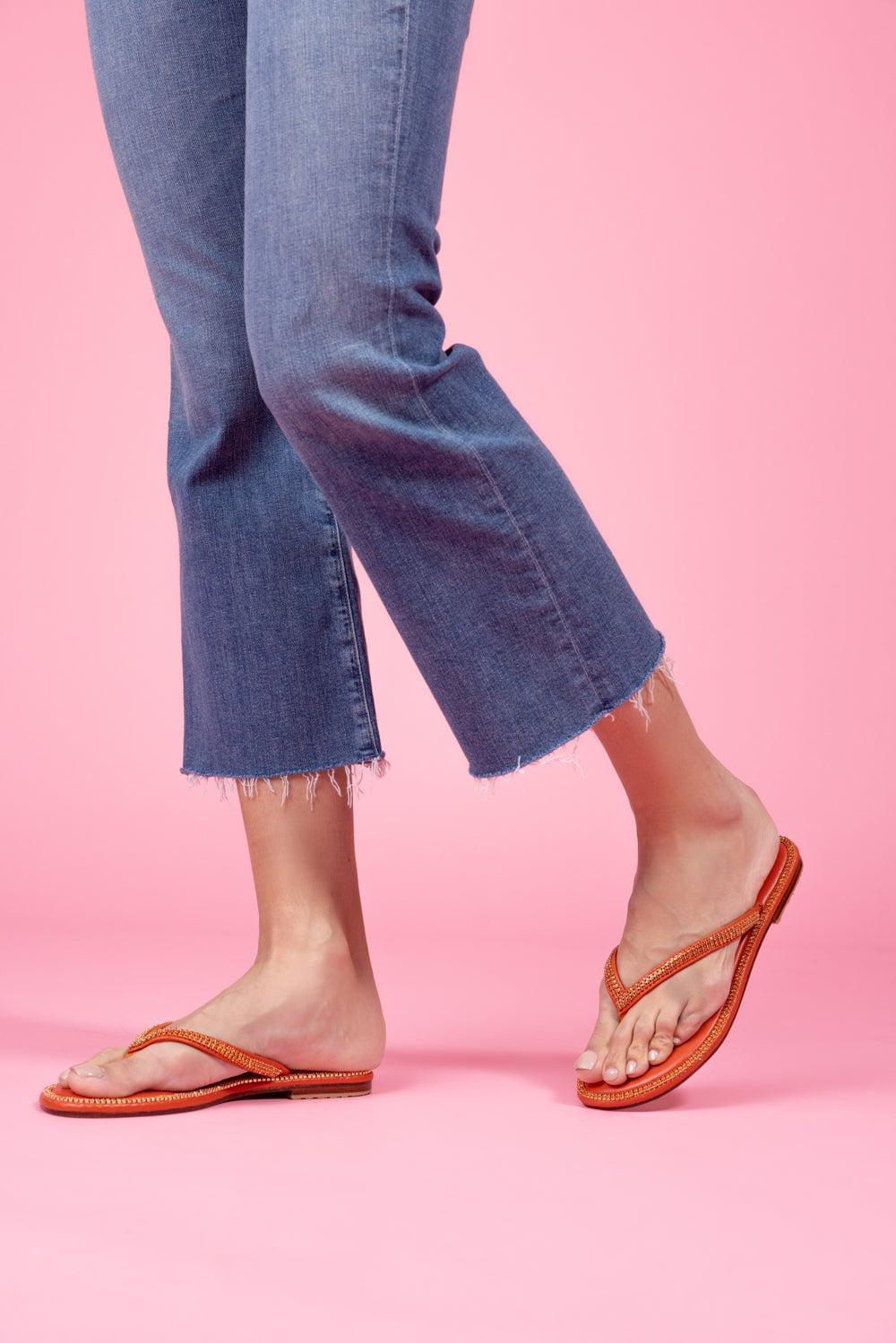 MYSTIQUE-Crystal Sandal - Orange-