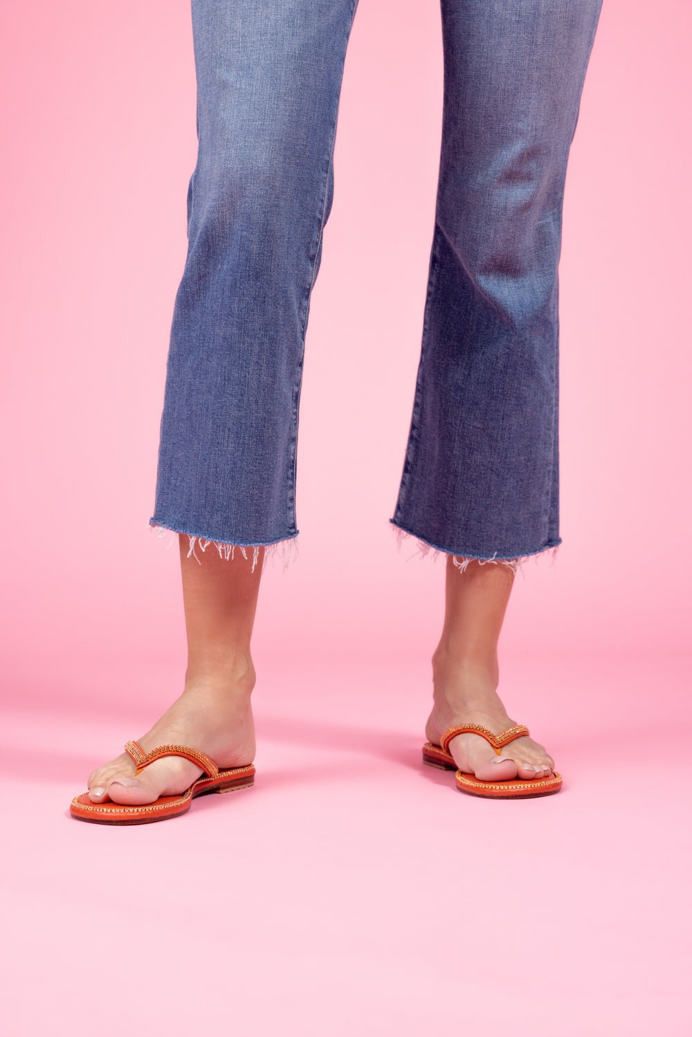 MYSTIQUE-Crystal Sandal - Orange-