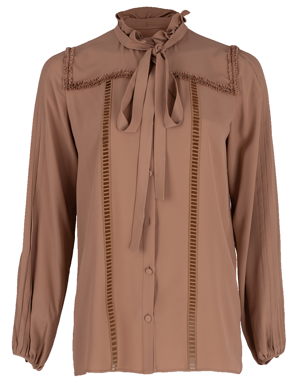 N0.21-Neck Tie Button Up Blouse-