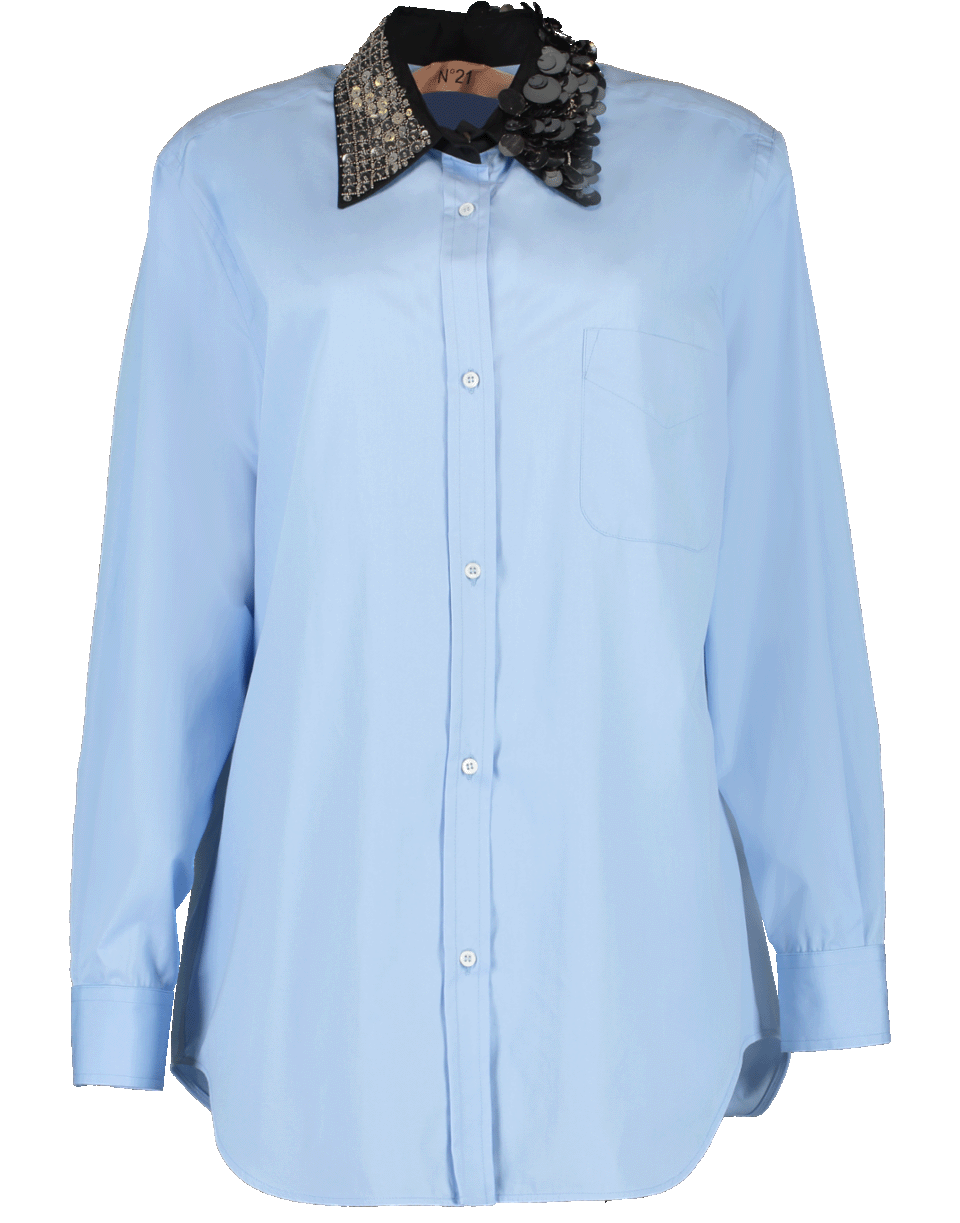 N0.21-Beaded Collar Blouse-