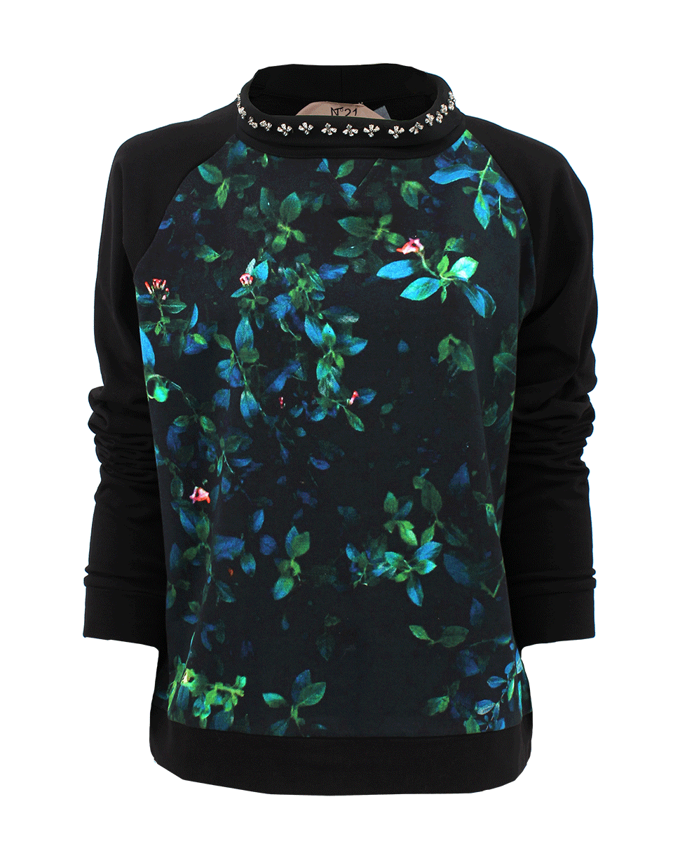 N0.21-Long Sleeve Print Front Pullover-