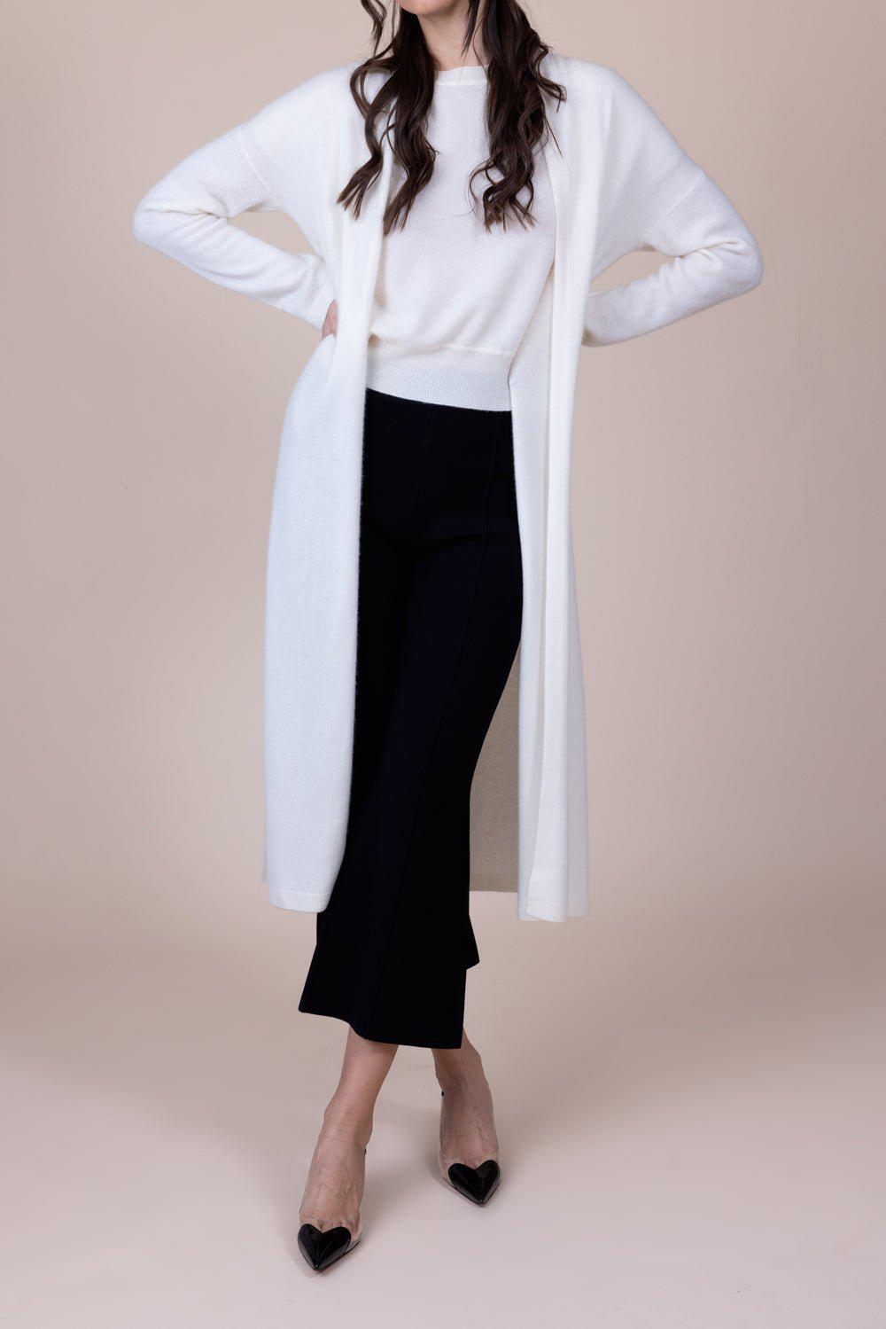 NAADAM-Collared Cardigan - White-