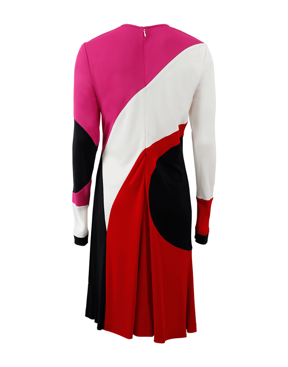NAEEM KHAN-Colorblock Dress-IVRY/BLK