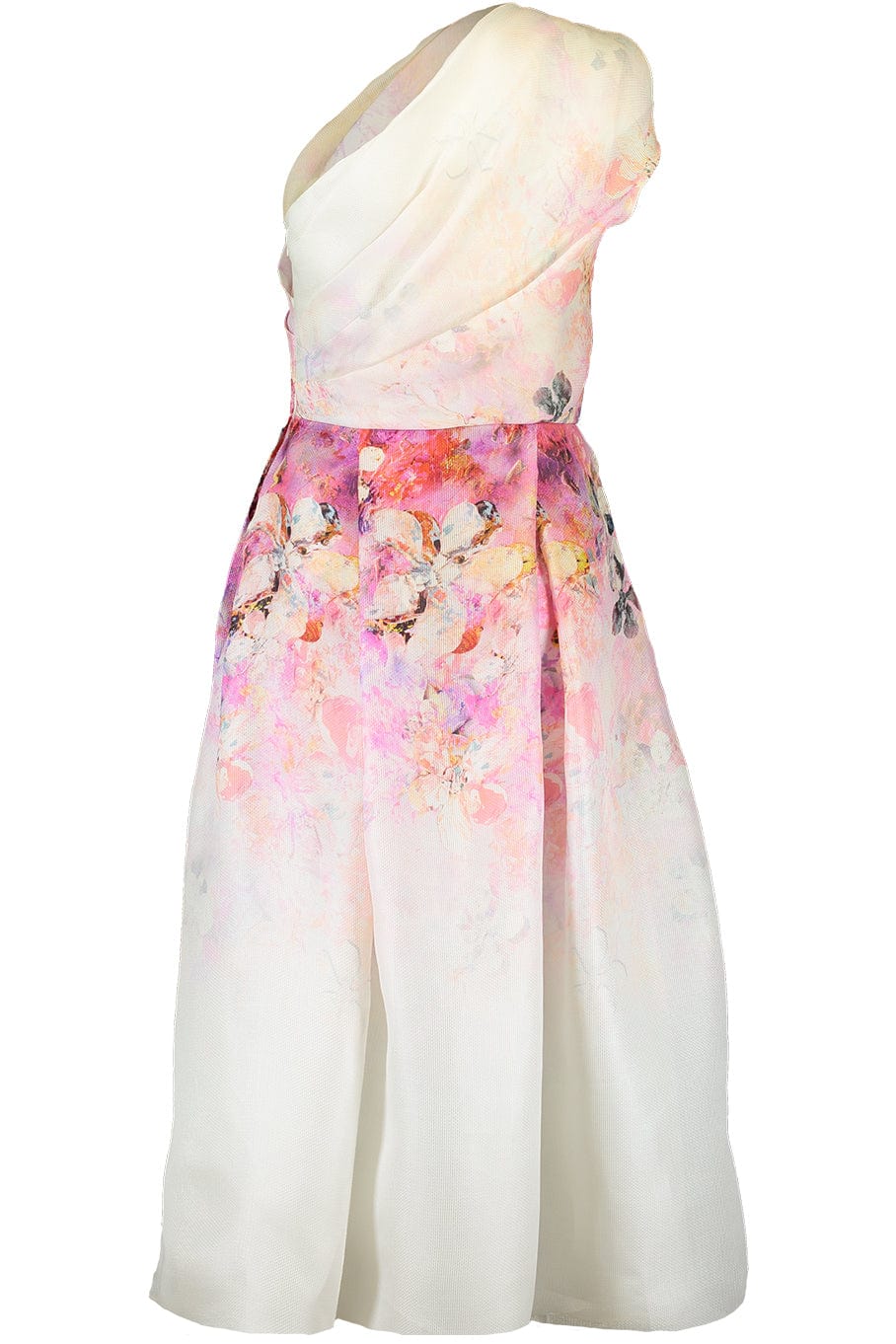 NAEEM KHAN-Floral One Shoulder Gown-IVY/LLC