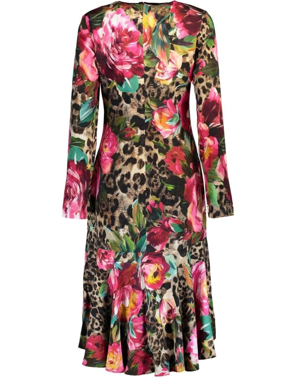 NAEEM KHAN-Floral Print Dress-MULTI