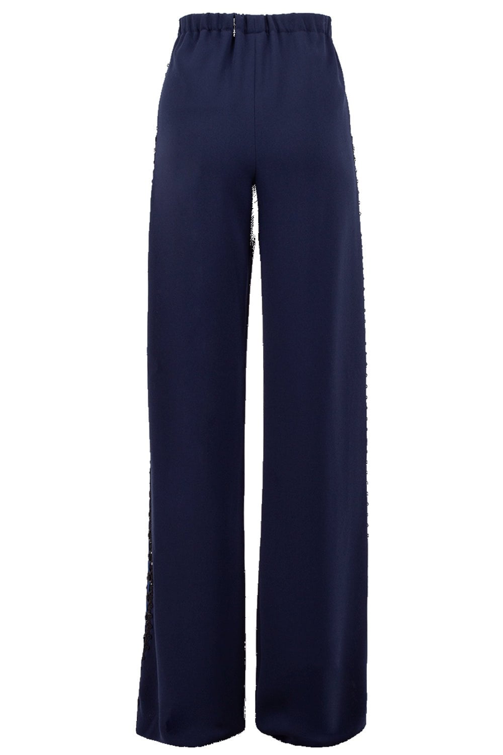 NAEEM KHAN-Drawstring Crepe Pant with Lace Sides-