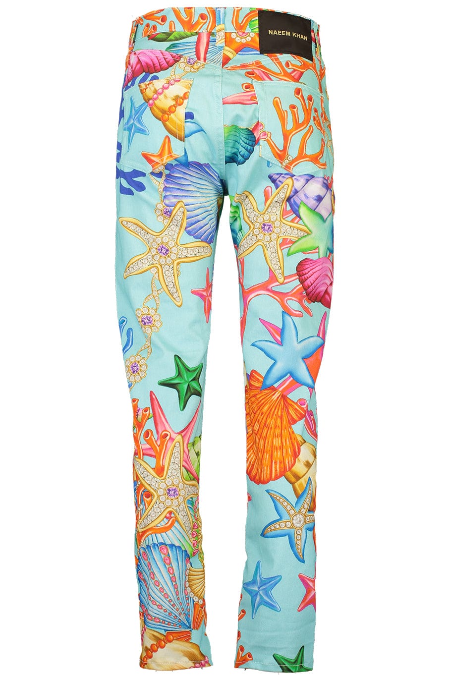 NAEEM KHAN-Amalfi Sea Print Hemp Jeans-