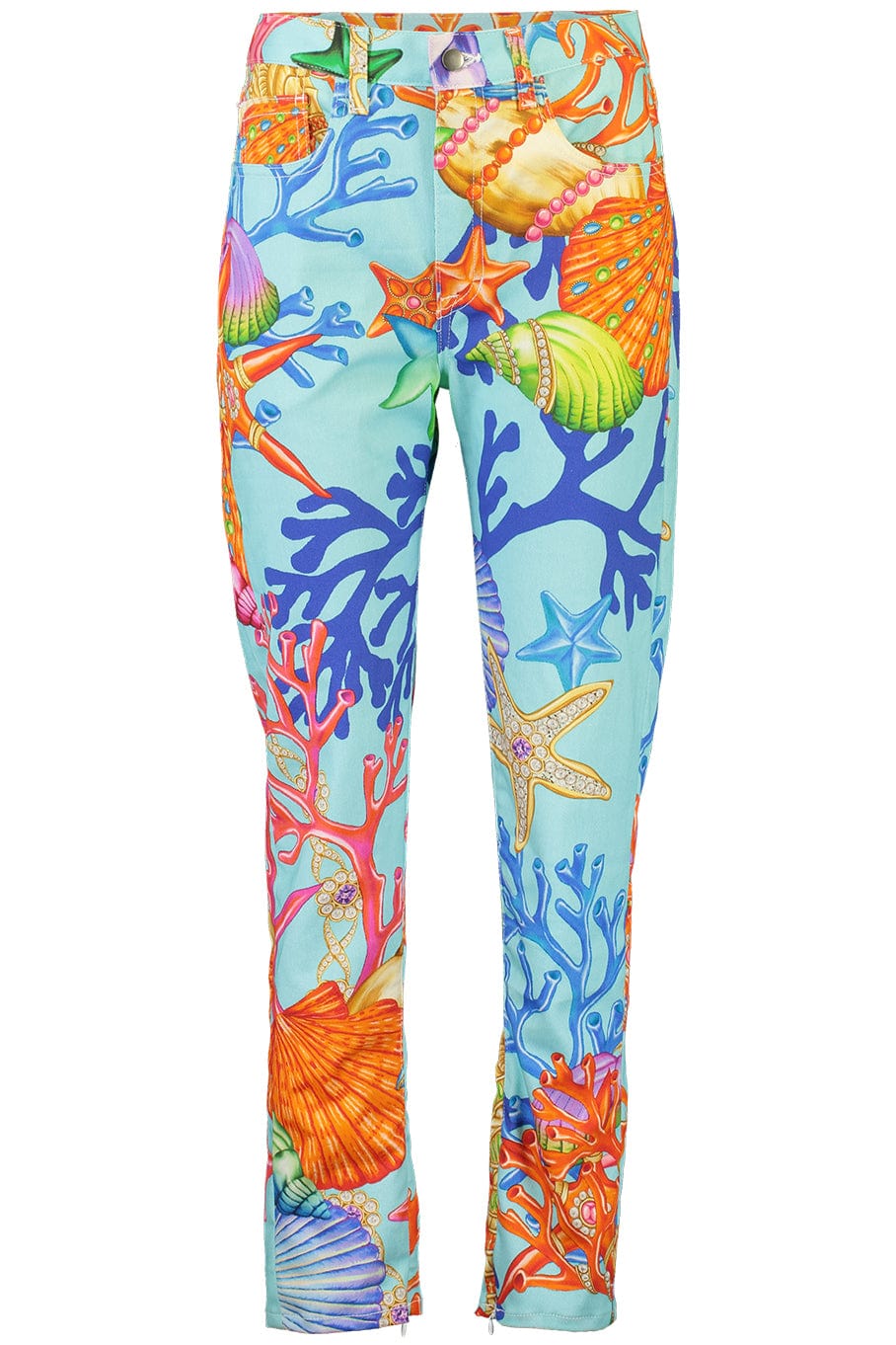 NAEEM KHAN-Amalfi Sea Print Hemp Jeans-
