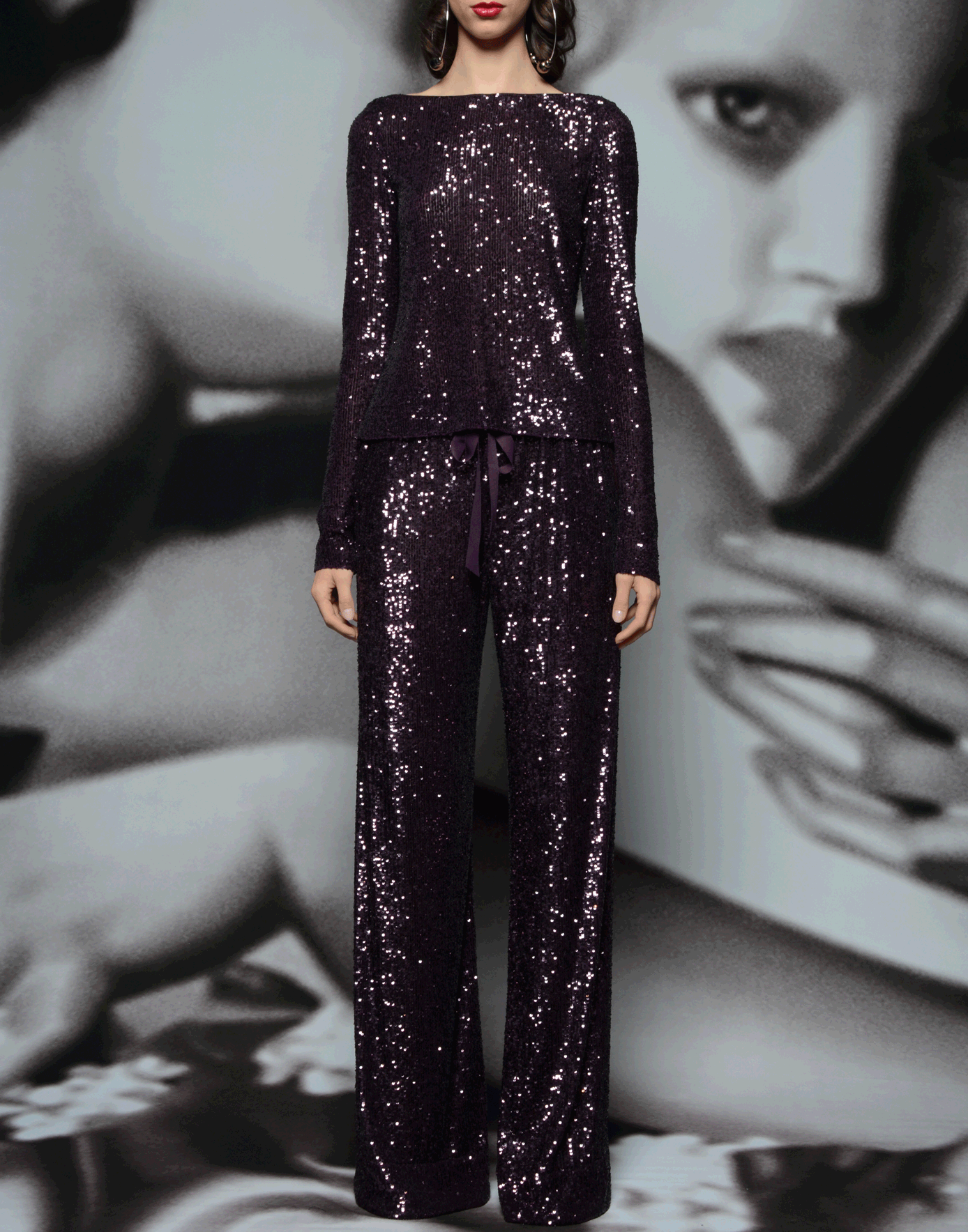 NAEEM KHAN-Sequin Knit Pant-