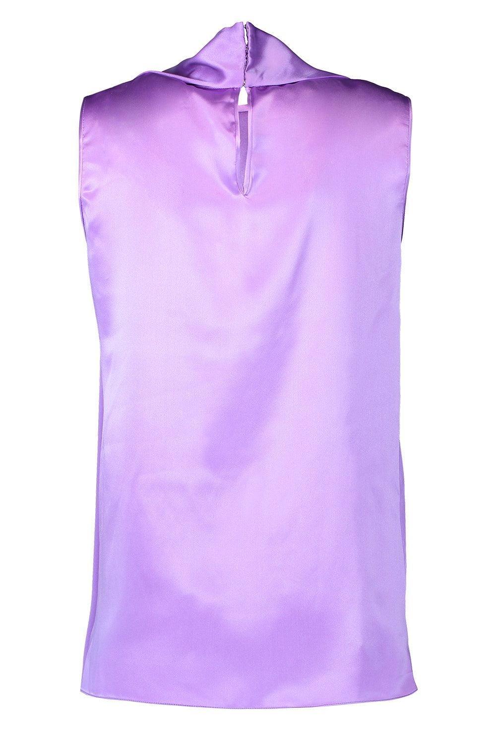 NAEEM KHAN-Sleeveless Tie Neck Top-LILAC