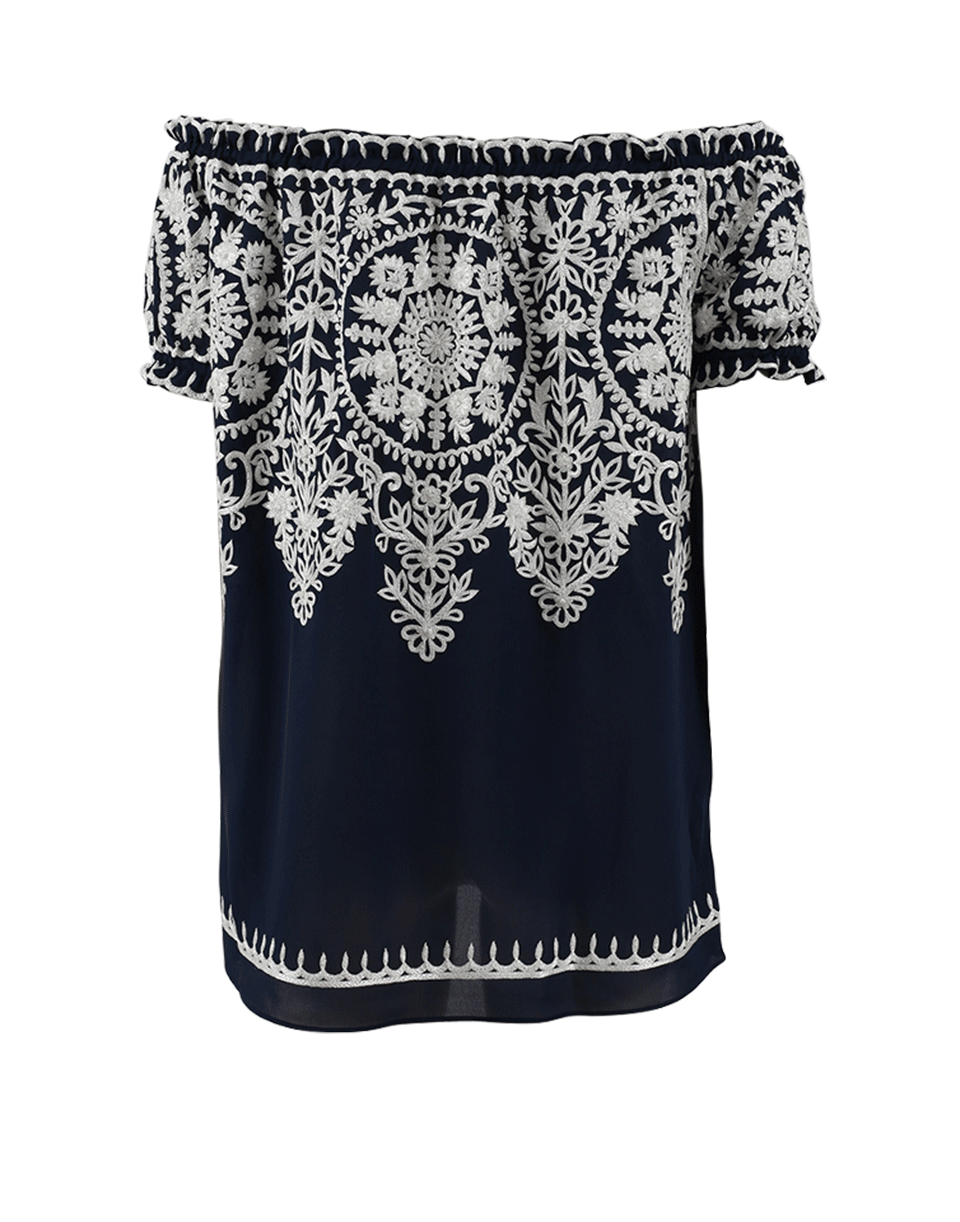 NAEEM KHAN-Threadwork Peasant Blouse-