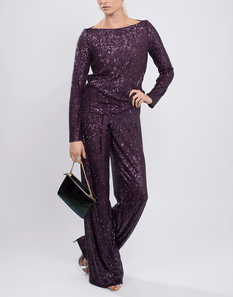 NAEEM KHAN-Boatneck Sequin Top-