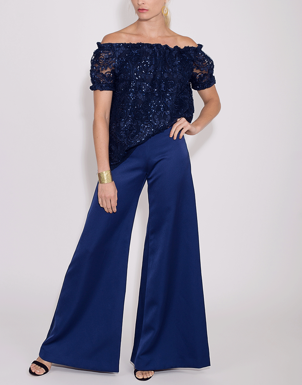 NAEEM KHAN-Off the Shoulder Embroidered Top-
