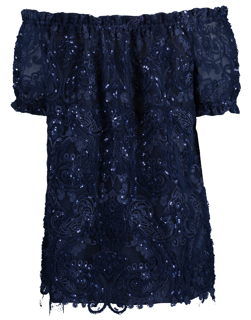 NAEEM KHAN-Off the Shoulder Embroidered Top-