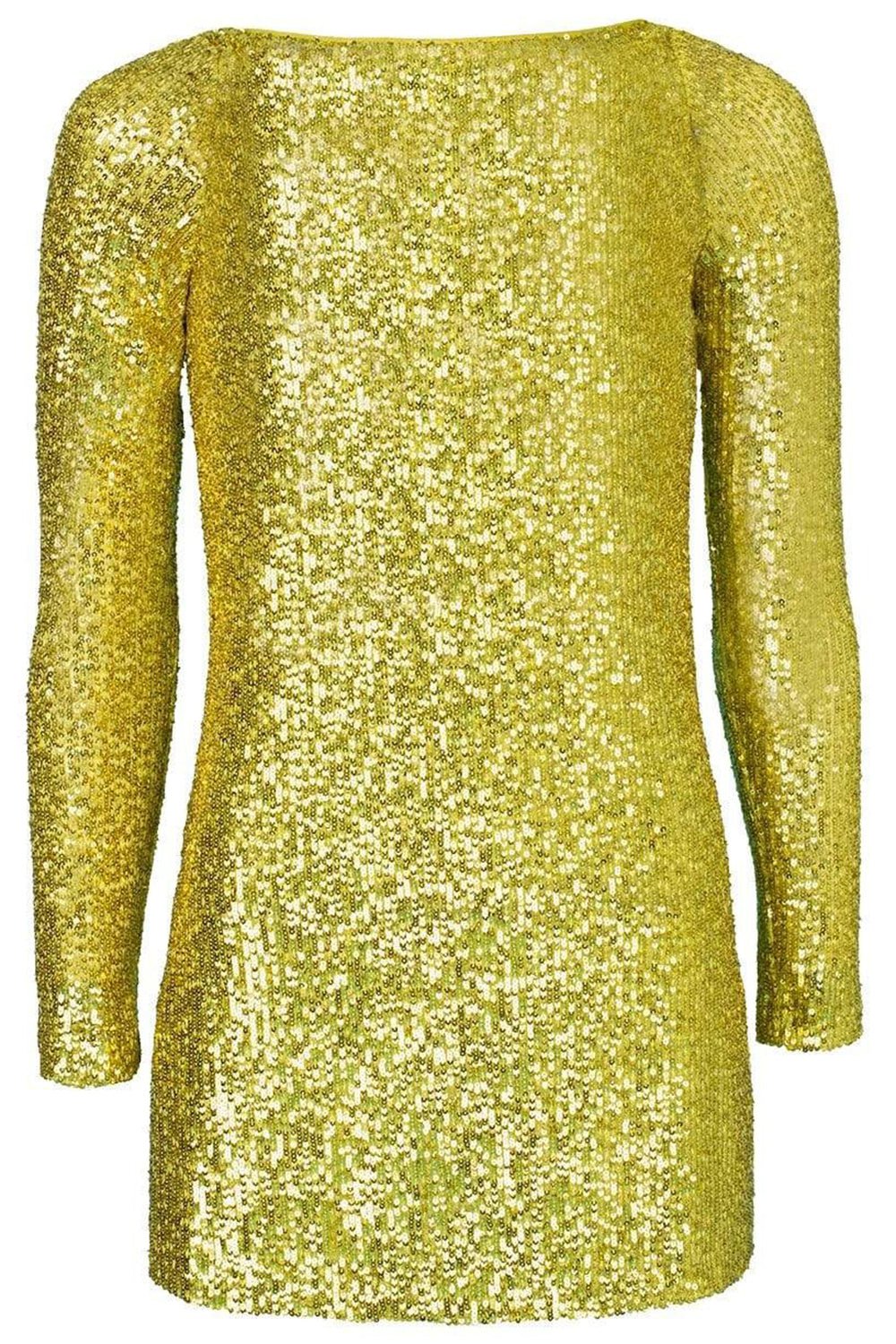 NAEEM KHAN-Lime Bateau Neck Sequin Knit Top-