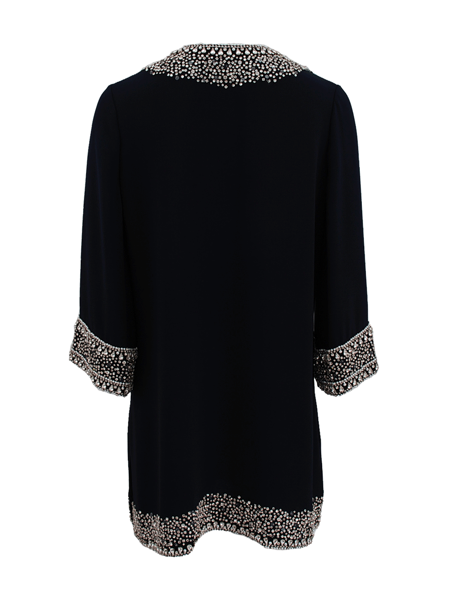 NAEEM KHAN-Split Side Bead Tunic-NAVY