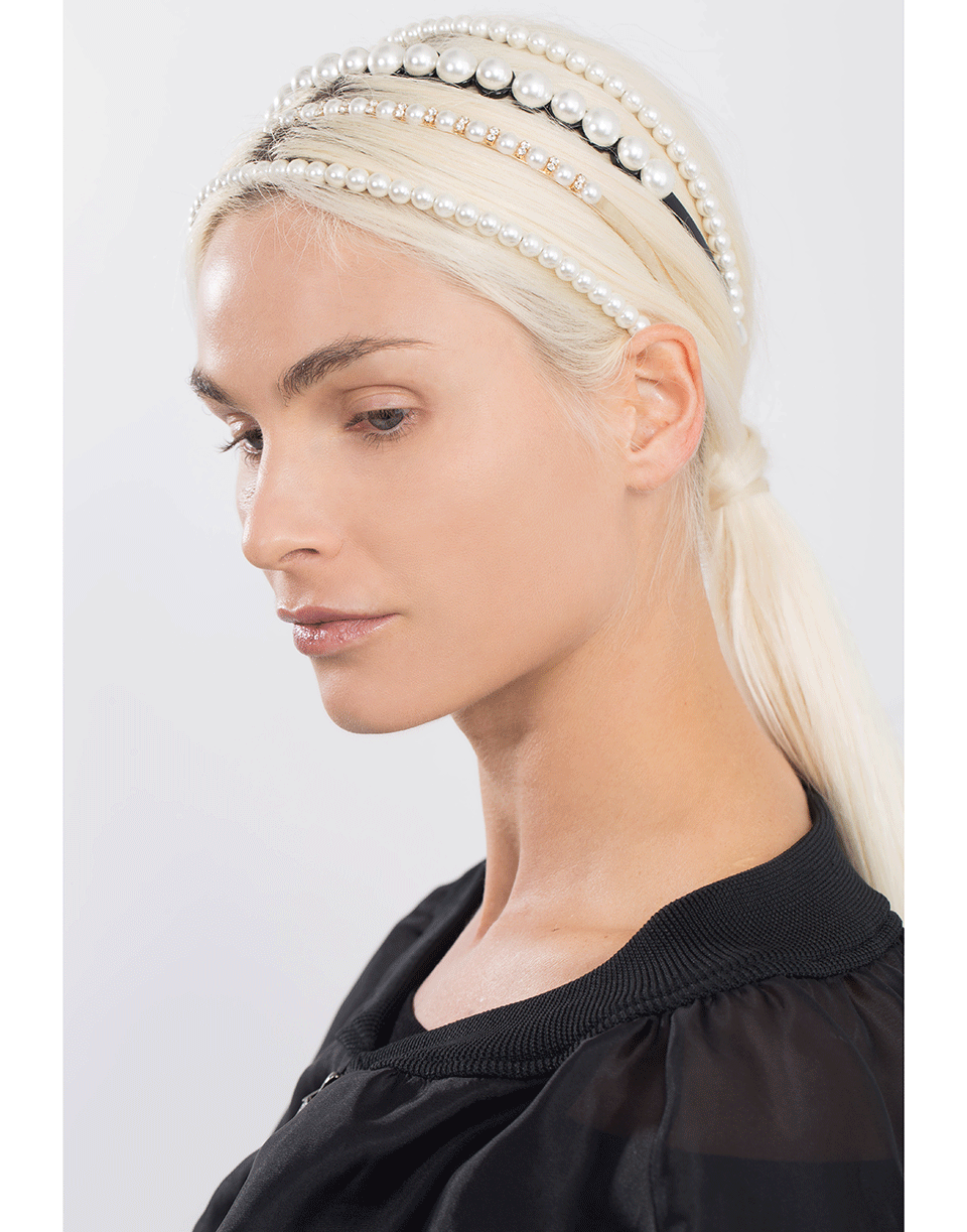 NAHMU-Large Pearl Row Headband-BLACK