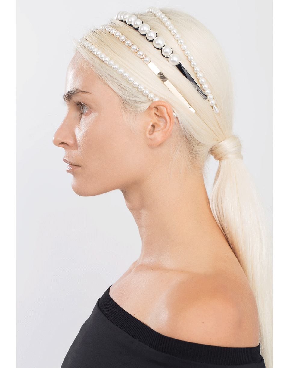 NAHMU-Large Pearl Row Headband-BLACK