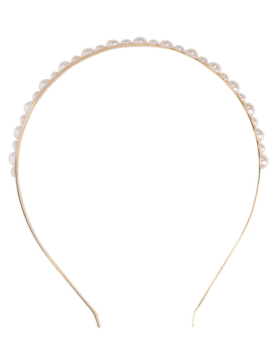NAHMU-Pearl and Crystal Row Headband Set-CREAM