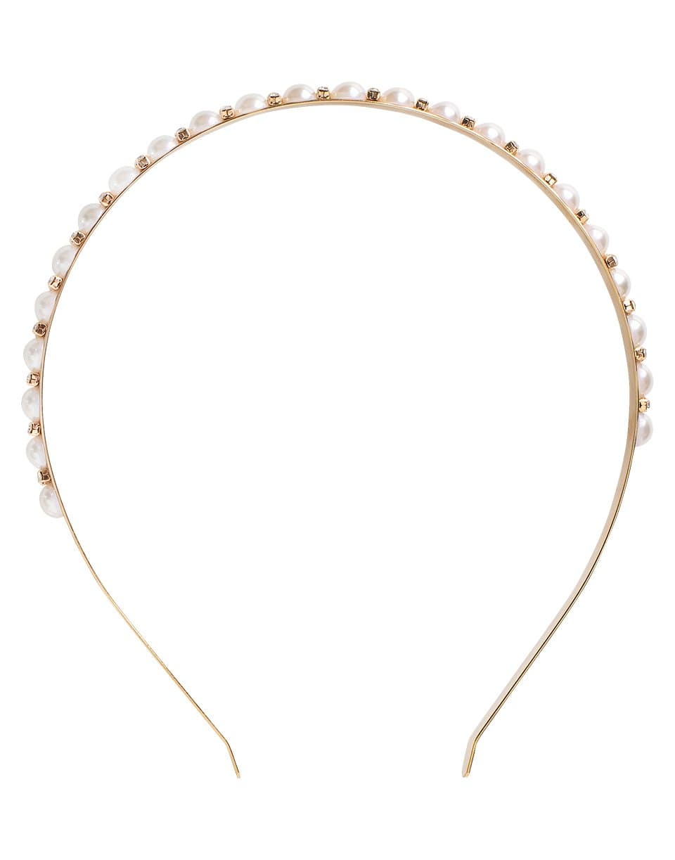 NAHMU-Pearl and Crystal Row Headband Set-CREAM
