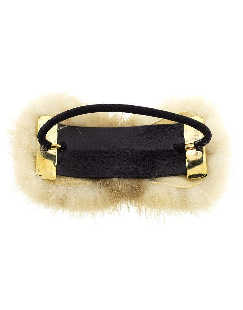 NAHMU-Fur Bow Pony Holder-NATURAL