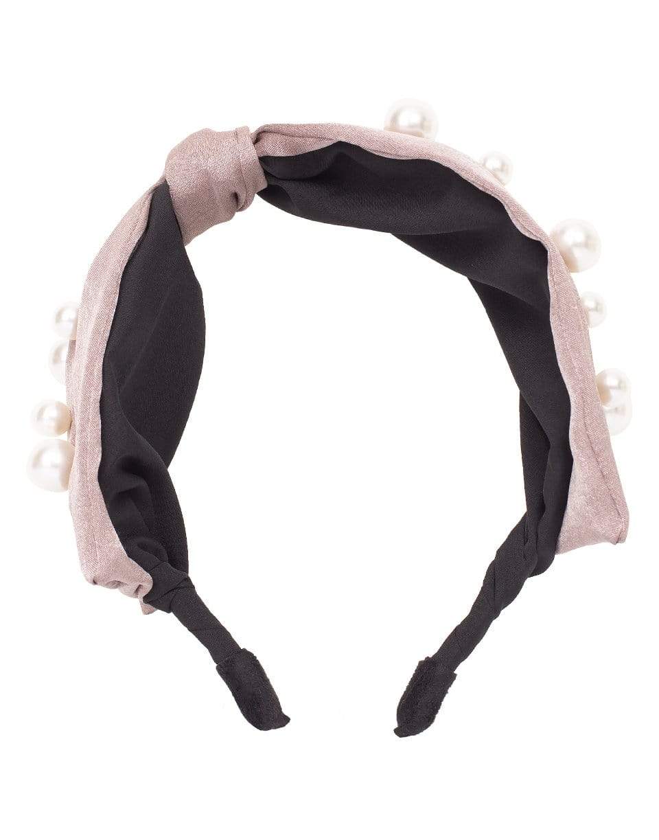NAHMU-Knotted Headband with Pearls-NATURAL