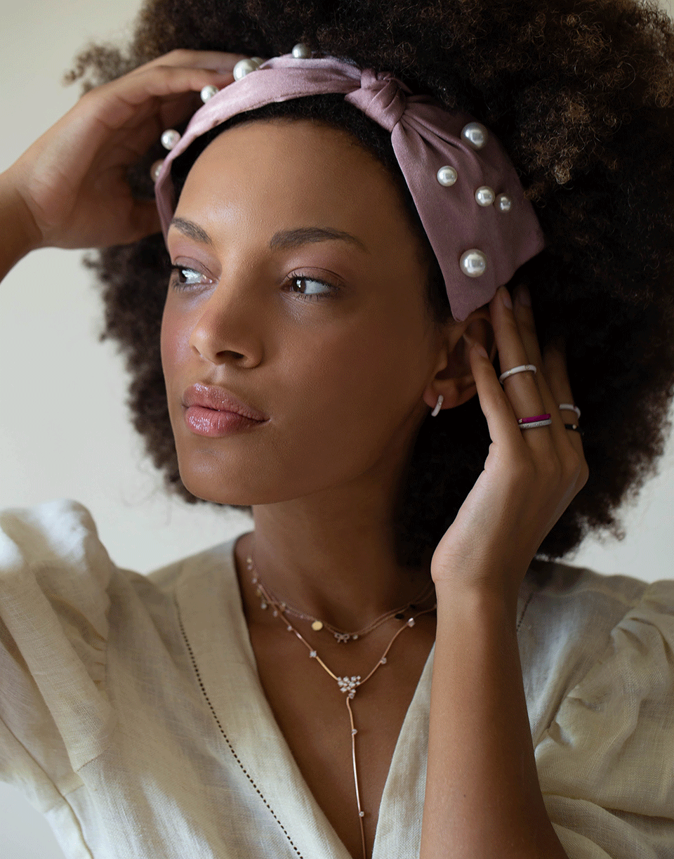 NAHMU-Pink Knot Pearl Headband-PINK