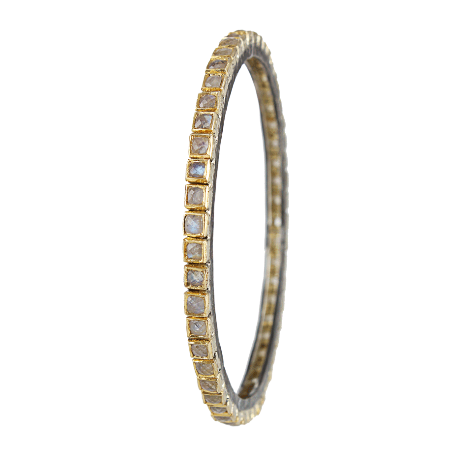 NAK ARMSTRONG-Thin Rainbow-Moonstone Bangle-SLVR/GLD