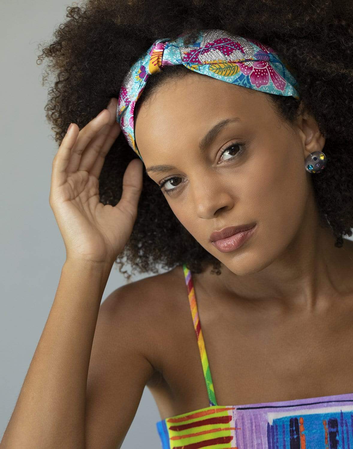 NAMJOSH-Hawaiian Flower Headband-BLU/PINK