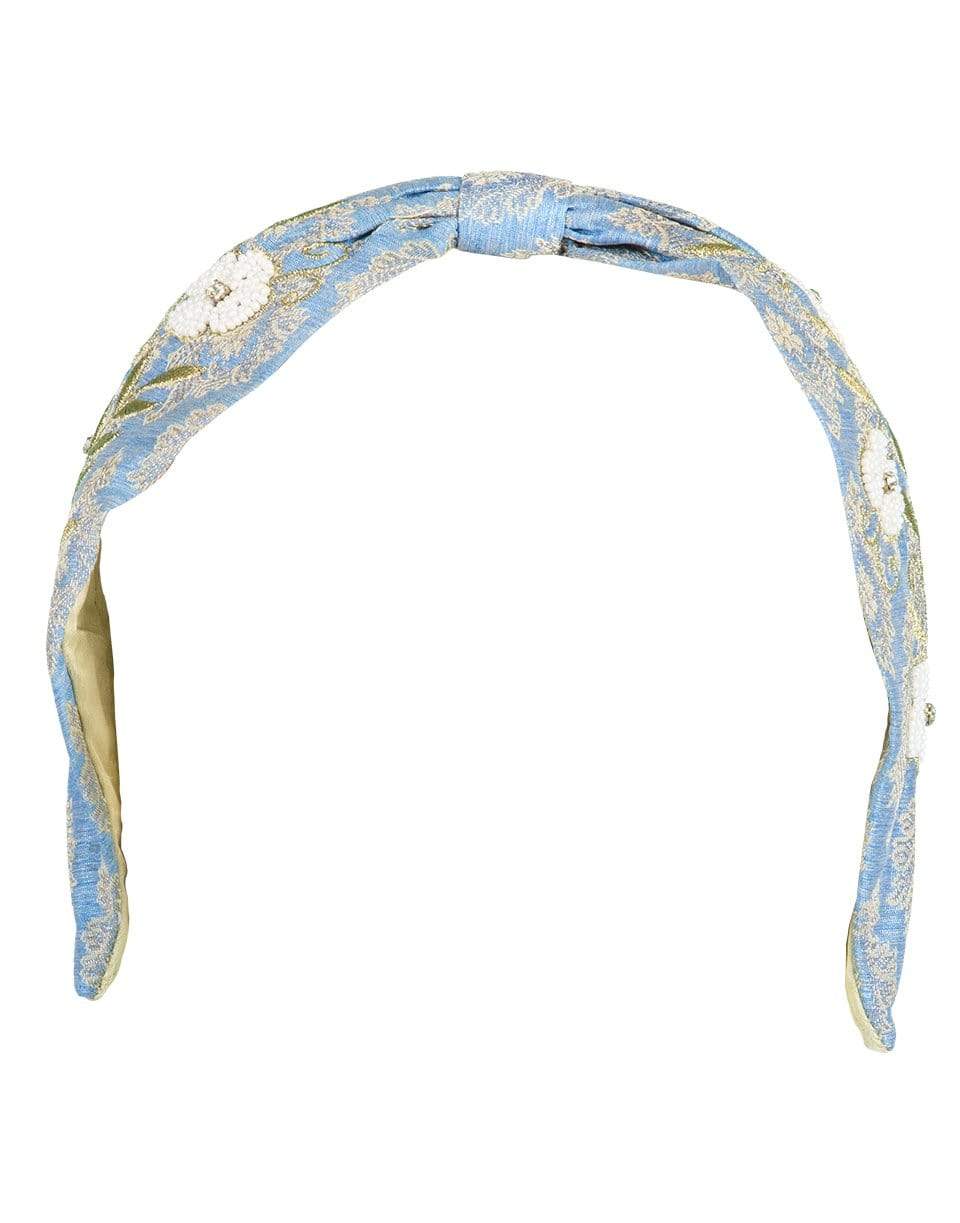 NAMJOSH-Blue Floral Embroidered Headband-BLUE